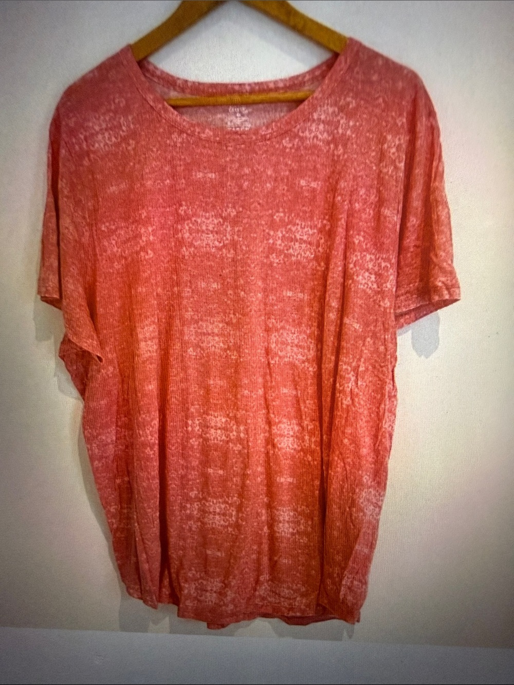 George Woman Pink Round Neck Short Sleeves Pullover T Shirt Plus Size 4X